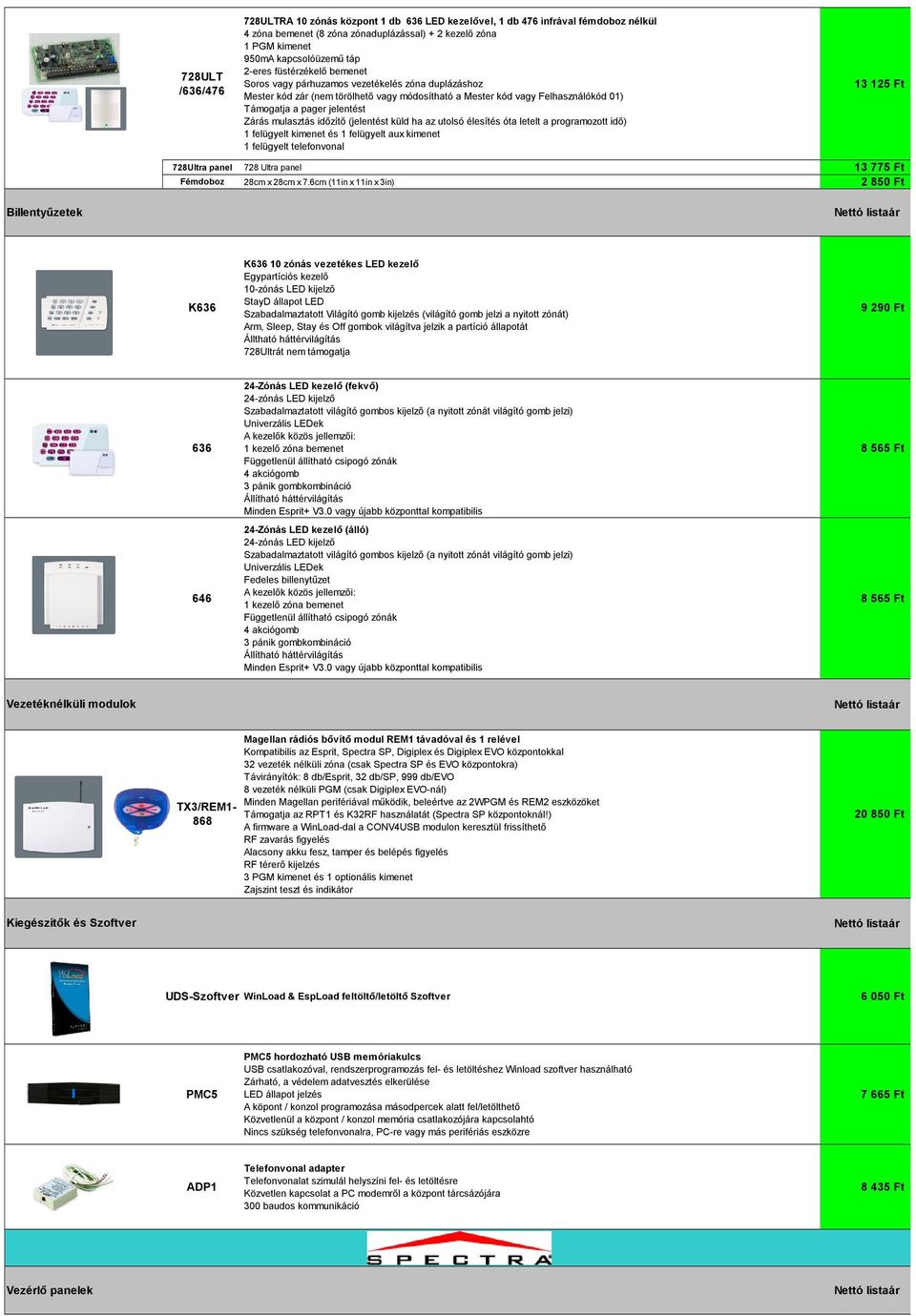 mulasztás időzítő (jelentést küld ha az utolsó élesítés óta letelt a programozott idő) 1 felügyelt kimenet és 1 felügyelt aux kimenet 1 felügyelt telefonvonal 13 125 Ft 728Ultra panel 728 Ultra panel