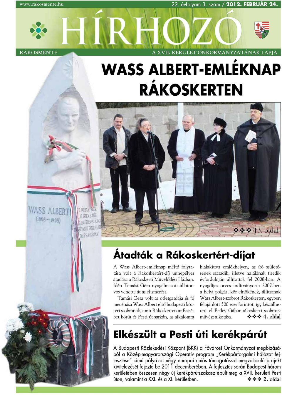 Wass Albert-emléknap Rákoskerten - PDF Ingyenes letöltés