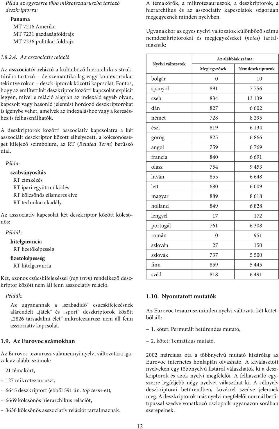 Fontos, hogy az említett két deszkriptor közötti kapcsolat explicit legyen, mivel e reláció alapján az indexáló egyéb olyan, kapcsolt vagy hasonló jelentést hordozó deszkriptorokat is igénybe vehet,