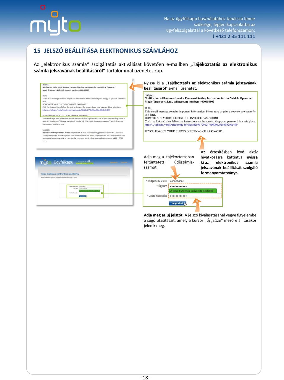 Subject: Notification Electronic Invoice Password Setting Instruction for the Vehicle Operator: Magic Transport, Ltd.