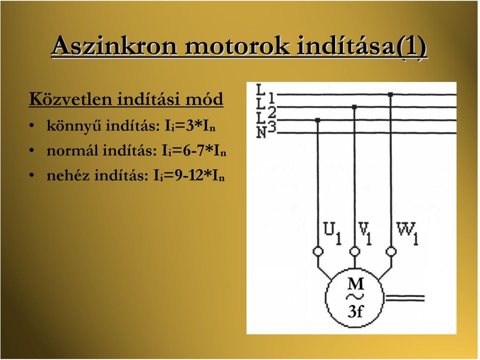 indítás: Ii=3*In normál