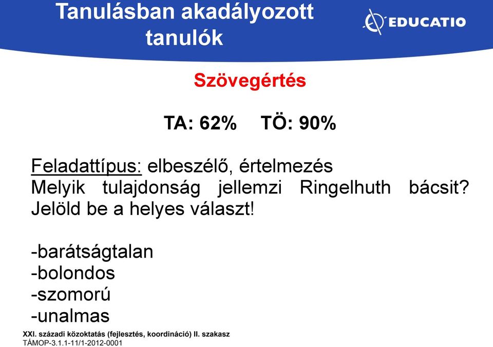 tulajdonság jellemzi Ringelhuth bácsit?