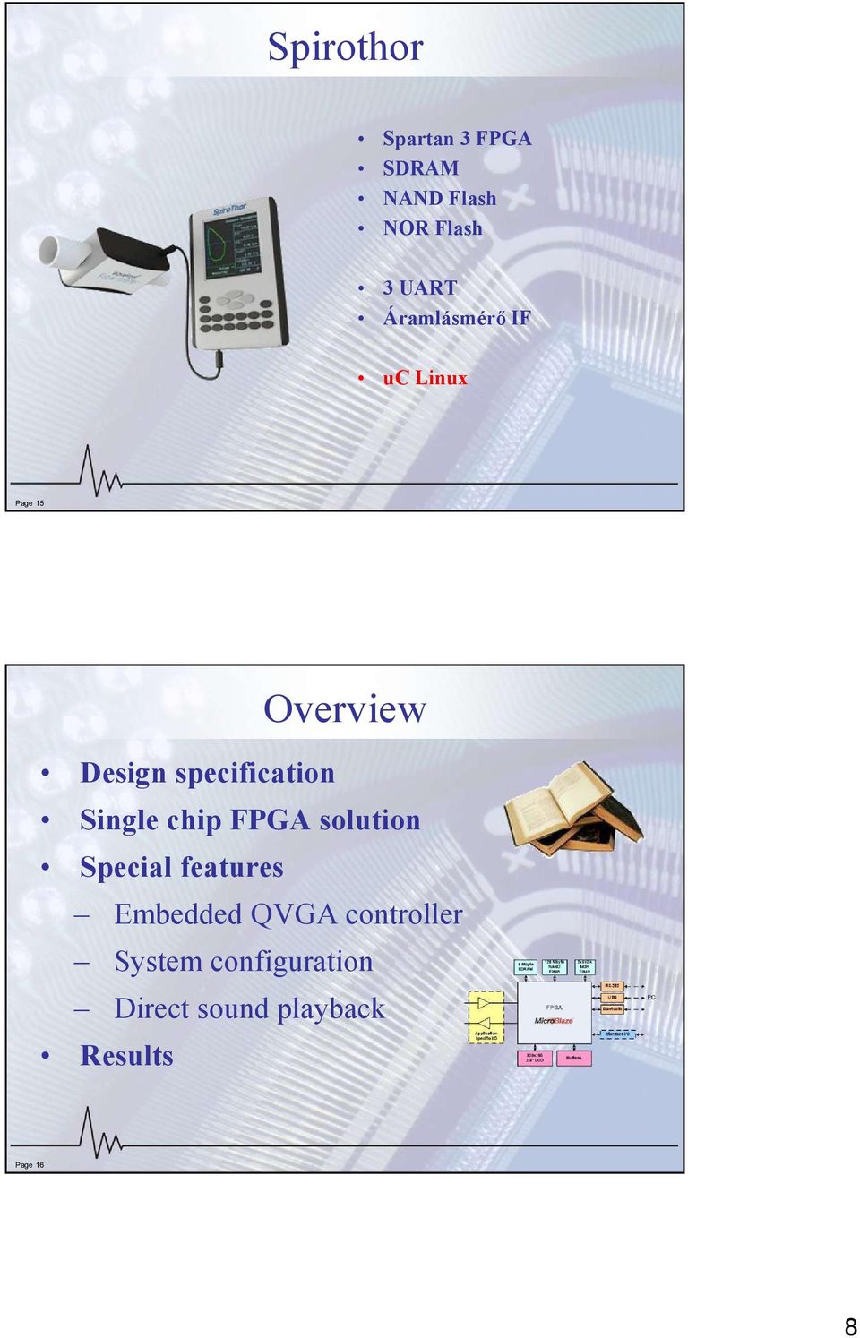 Single chip FPGA solution Special features Embedded QVGA