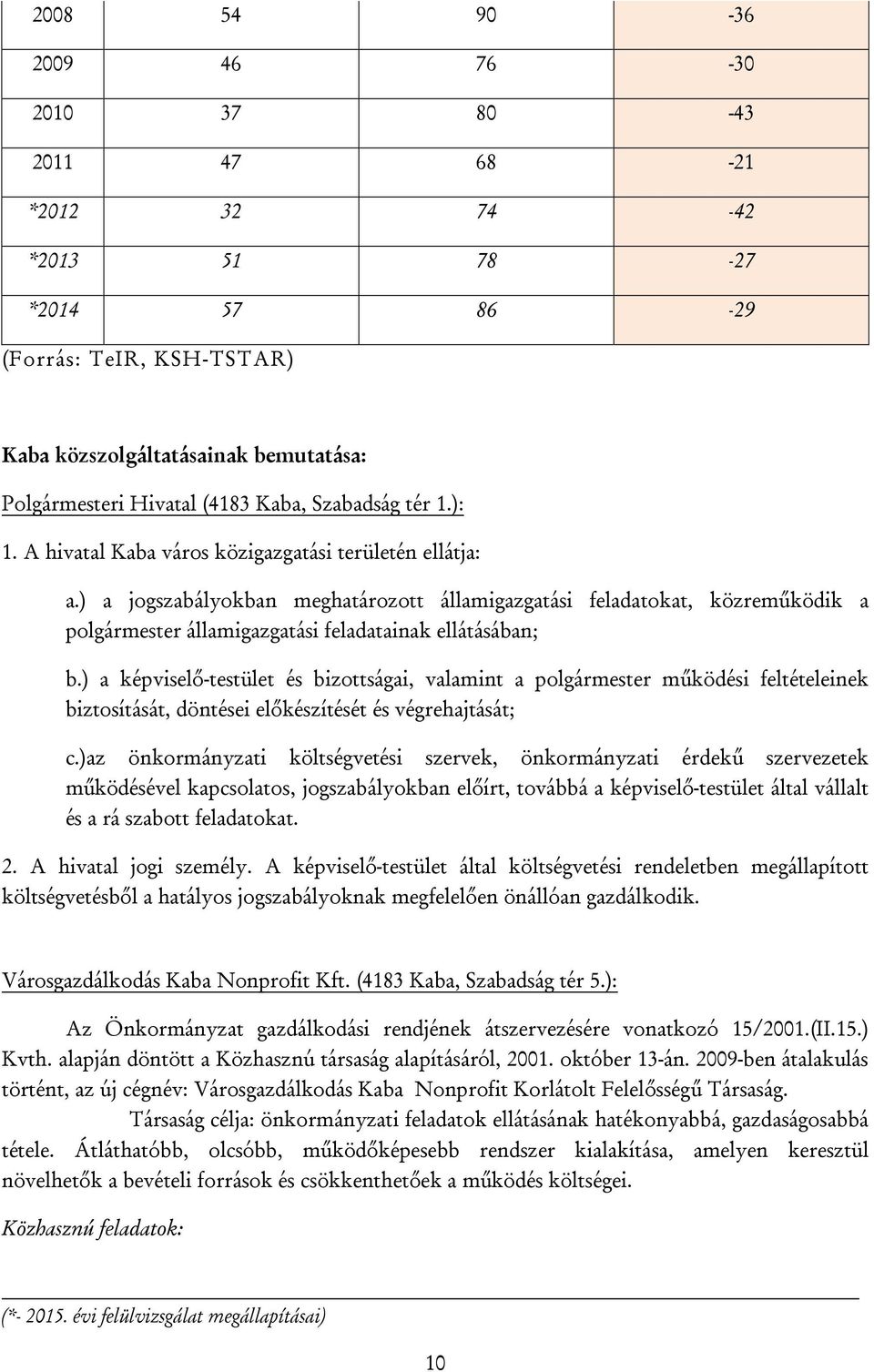 ) a jogszabályokban meghatározott államigazgatási feladatokat, közreműködik a polgármester államigazgatási feladatainak ellátásában; b.