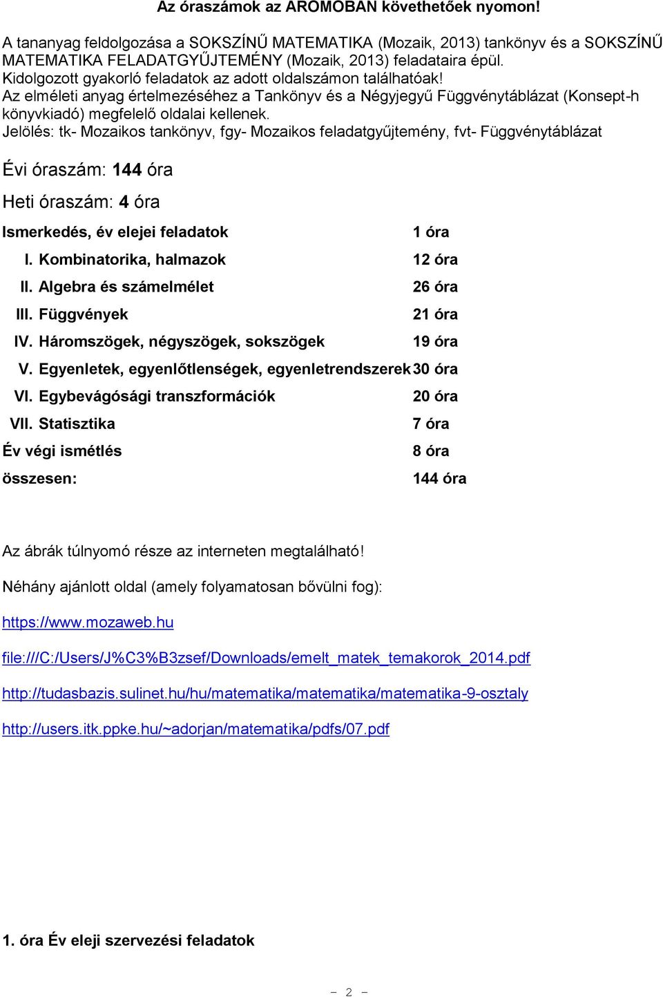 MATEMATIKA 9. osztály Segédanyag 4 óra/hét - PDF Free Download