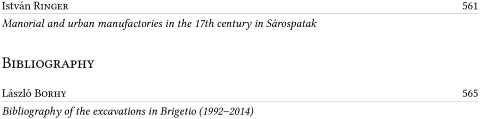 Sárospatak Bibliography László Borhy 565
