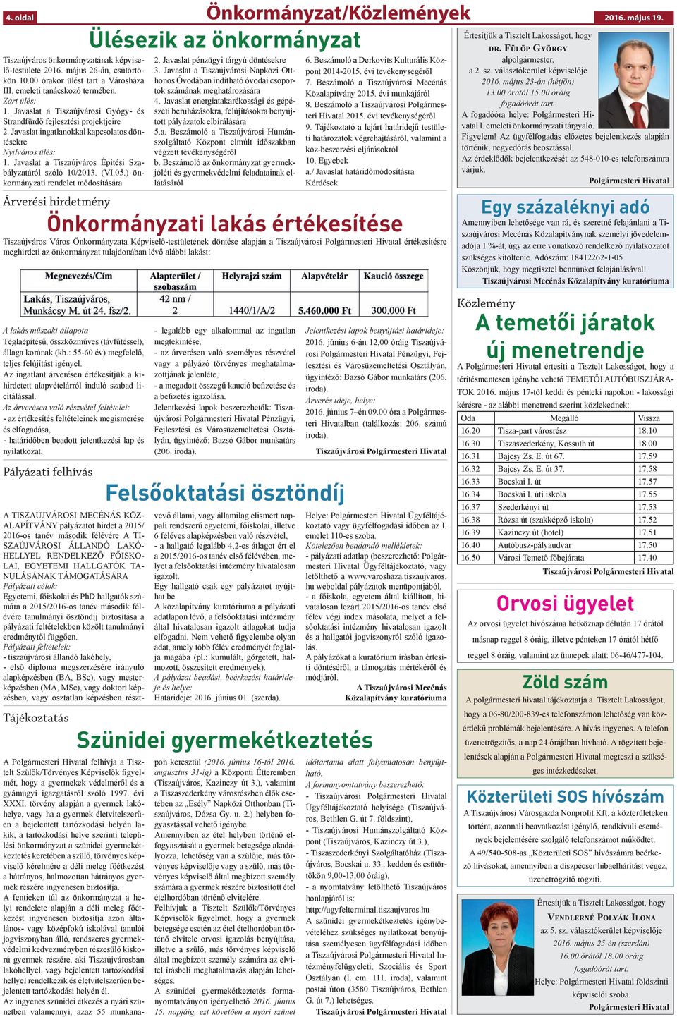 Javaslat a Tiszaújváros Építési Szabályzatáról szóló 10/2013. (VI.05.