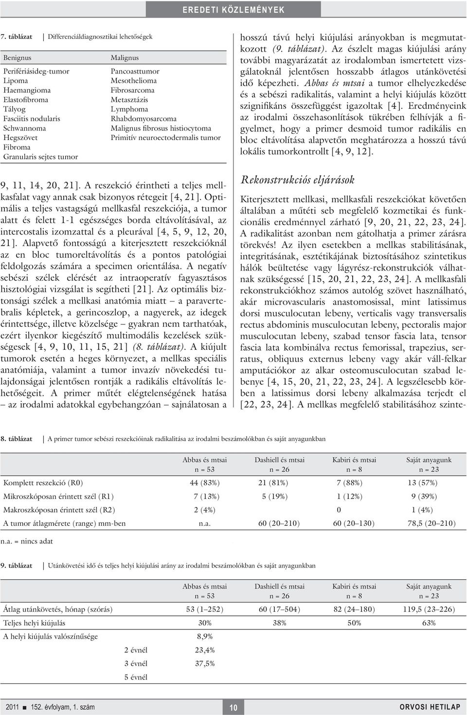 A reszekció érintheti a teljes mellkasfalat vagy annak csak bizonyos rétegeit [4, 21].