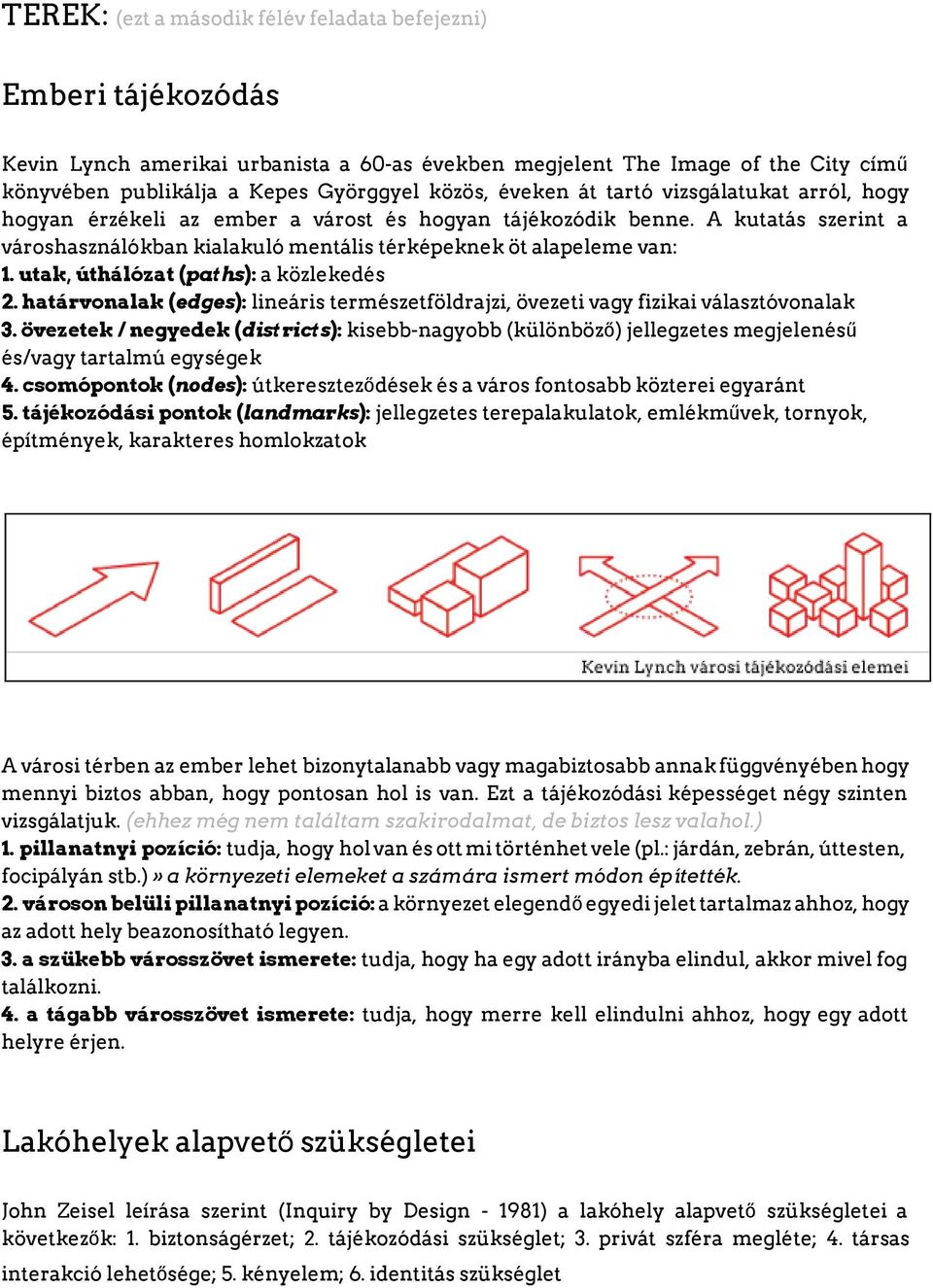 utak, úthálózat (paths): a közlekedés 2. határvonalak (edges): lineáris természetföldrajzi, övezeti vagy fizikai választóvonalak 3.