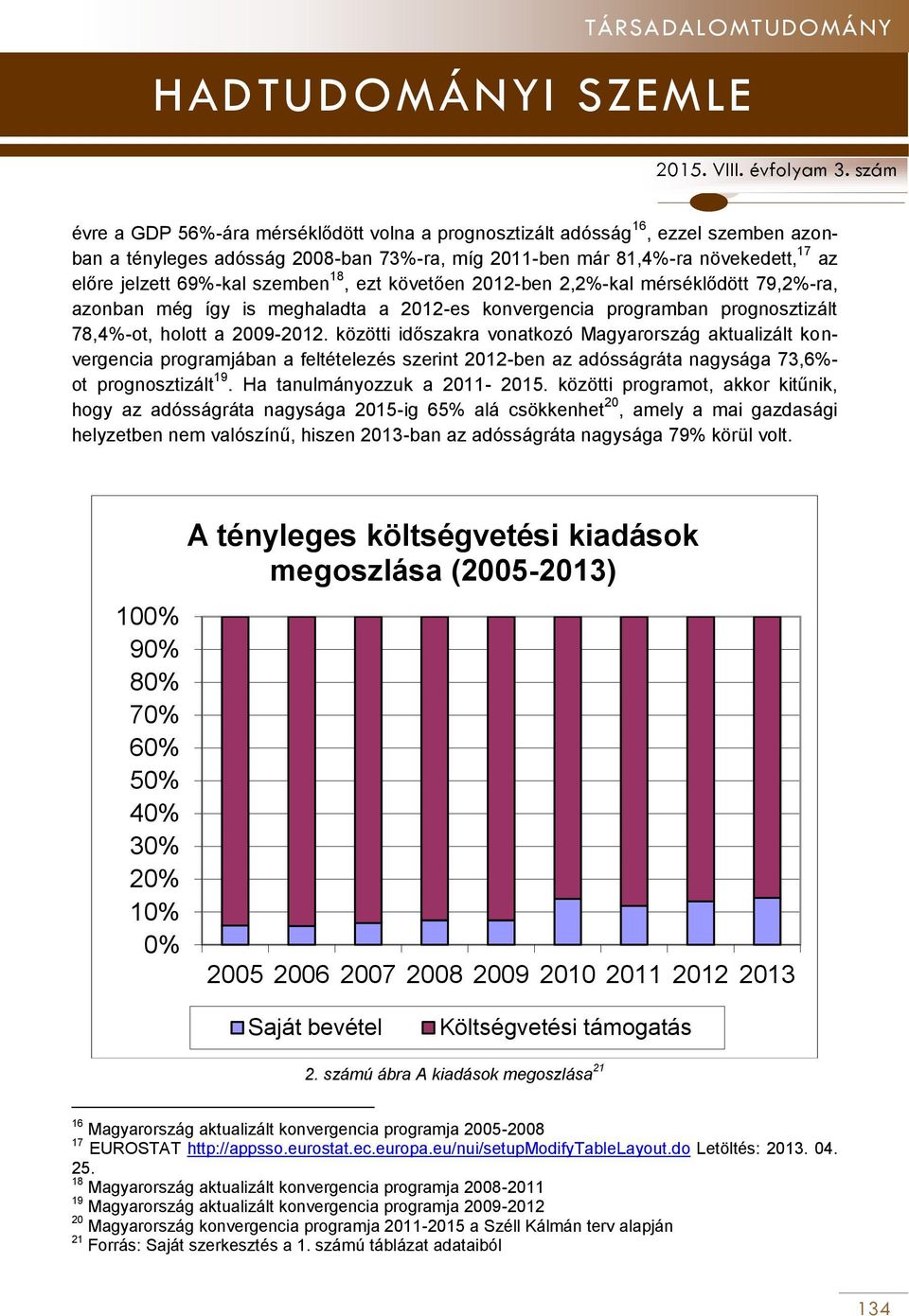 közötti időszakra vonatkozó Magyarország aktualizált konvergencia programjában a feltételezés szerint 2012-ben az adósságráta nagysága 73,6%- ot prognosztizált 19. Ha tanulmányozzuk a 2011-2015.