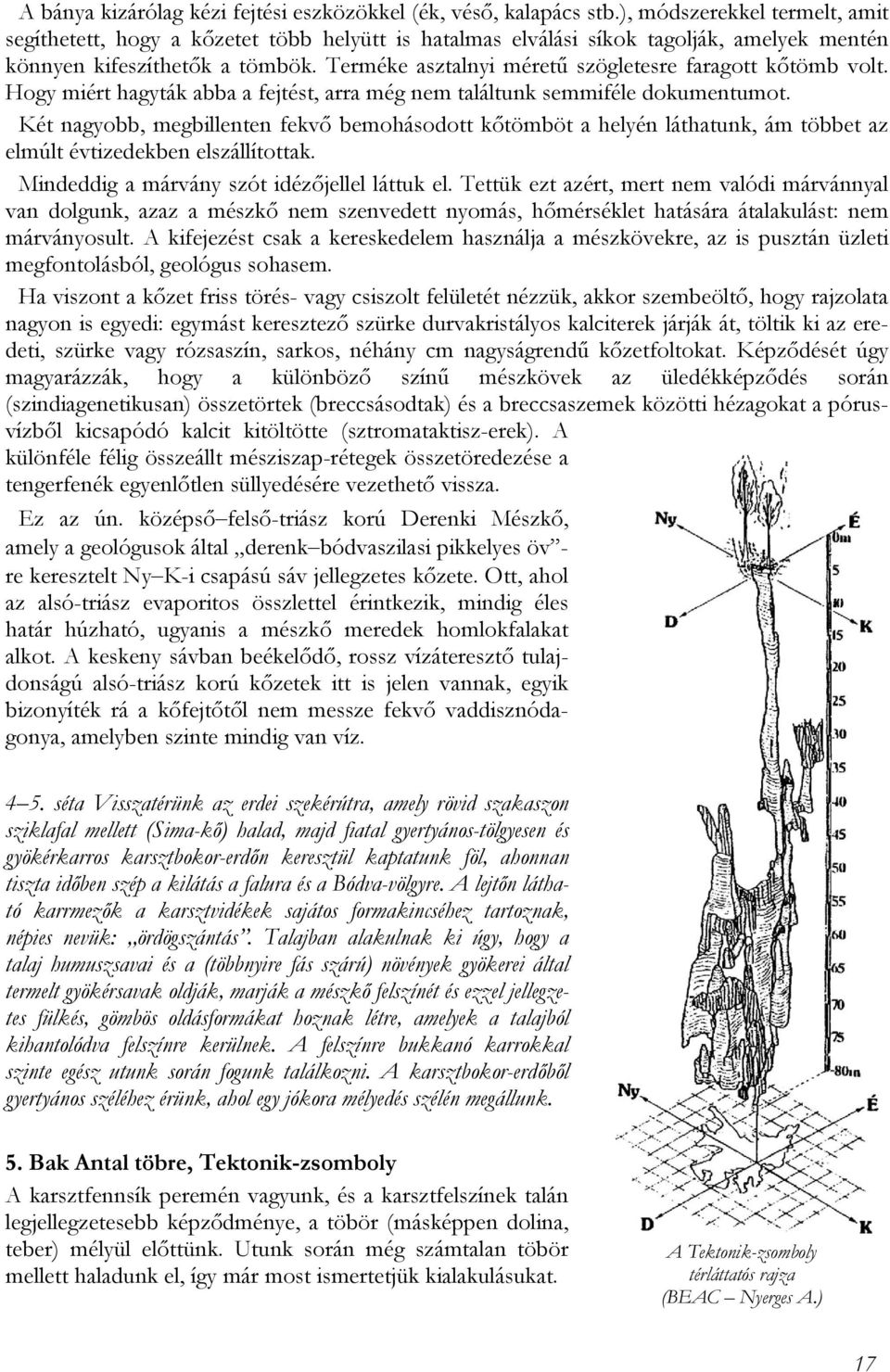 Terméke asztalnyi méretű szögletesre faragott kőtömb volt. Hogy miért hagyták abba a fejtést, arra még nem találtunk semmiféle dokumentumot.