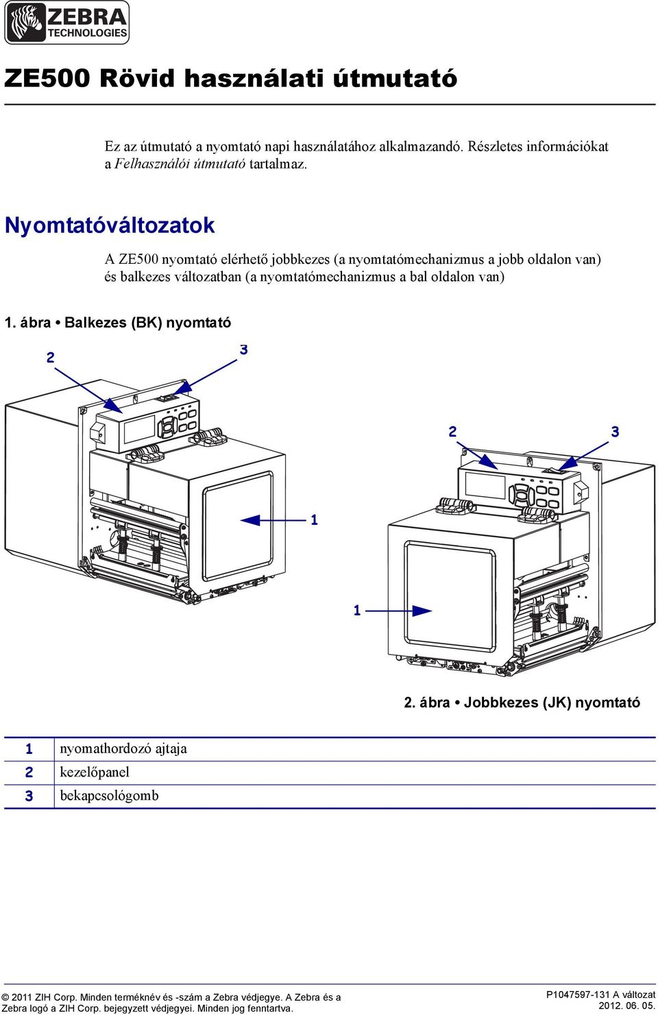 a bal oldalon van) 1. ábra Balkezes () nyomtató 2 3 2 3 1 1 2.