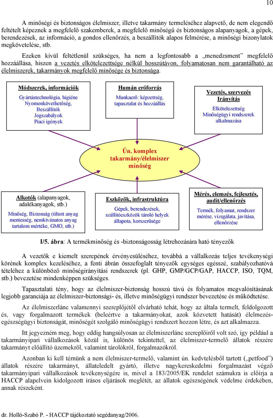 Ezeken kívül feltétlenül szükséges, ha nem a legfontosabb a menedzsment megfelelő hozzáállása, hiszen a vezetés elkötelezettsége nélkül hosszútávon, folyamatosan nem garantálható az élelmiszerek,