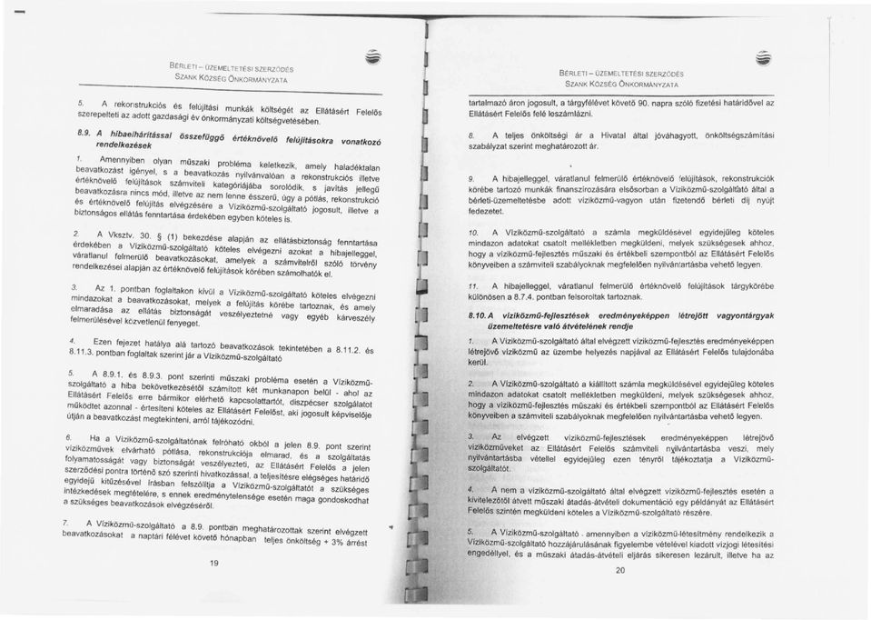 A hibaelhárítássai ijsszefüggö értéknijve/ó felújltásokra vonatkozó rendelk"z'ések,.
