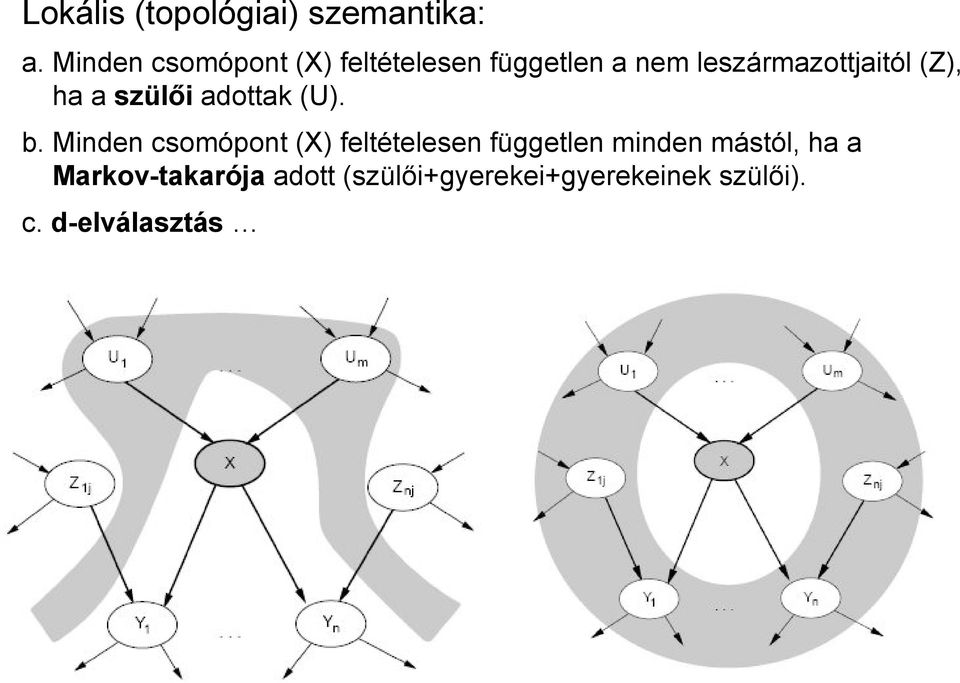 ha a szülői adottak (U). b.