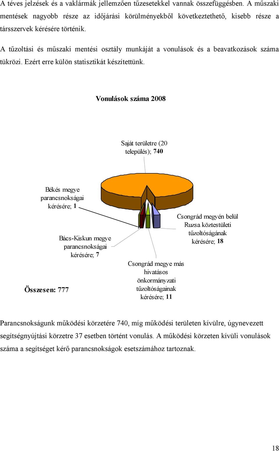 A tűzoltási és műszaki mentési osztály munkáját a vonulások és a beavatkozások száma tükrözi. Ezért erre külön statisztikát készítettünk.