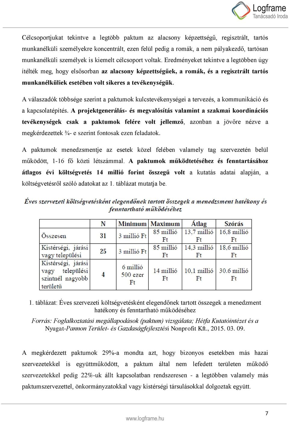 Eredményeket tekintve a legtöbben úgy ítélték meg, hogy elsősorban az alacsony képzettségűek, a romák, és a regisztrált tartós munkanélküliek esetében volt sikeres a tevékenységük.