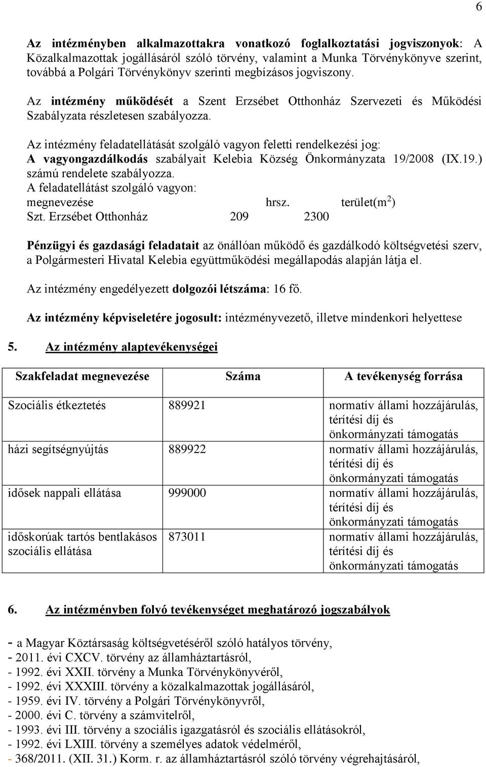 Az intézmény feladatellátását szolgáló vagyon feletti rendelkezési jog: A vagyongazdálkodás szabályait Kelebia Község Önkormányzata 19/2008 (IX.19.) számú rendelete szabályozza.