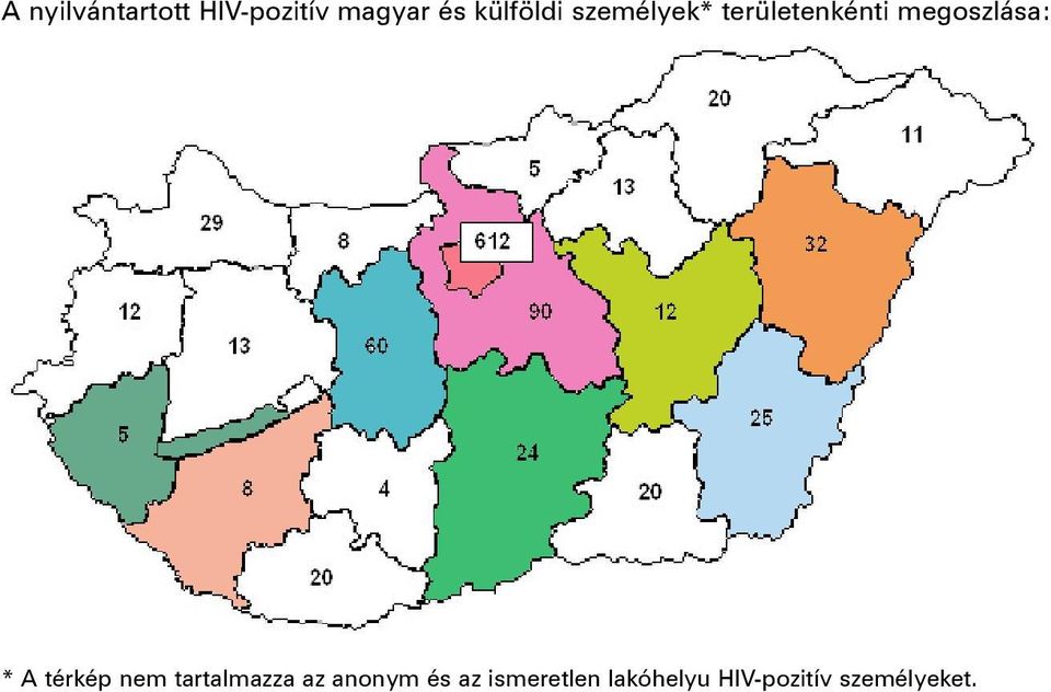 megoszlása: * A térkép nem tartalmazza az