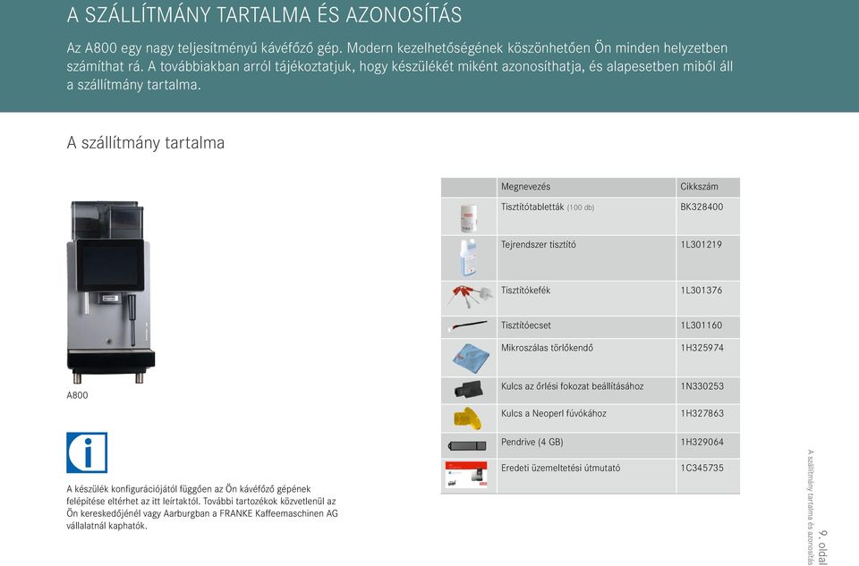 modern kezelhetőségének köszönhetően Ön mnden helyzetben számíthat rá. A továbbakban arról tájékoztatjuk, hogy készülékét mként azonosíthatja, és alapesetben mből áll a szállítmány tartalma.