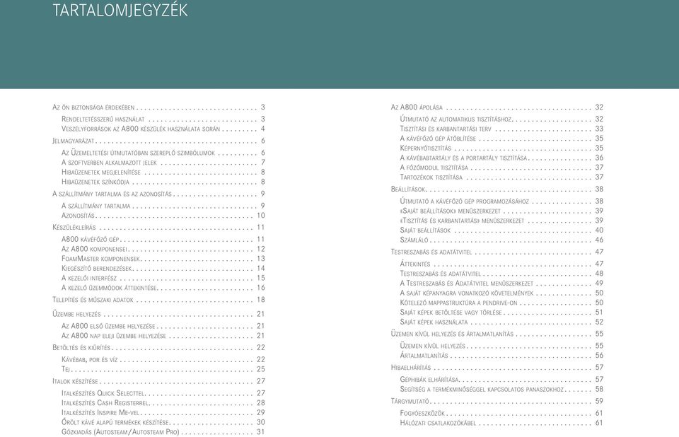 ........................... 8 Hbaüzenetek színkódja............................... 8 A szállítmány tartalma és az azonosítás..................... 9 A szállítmány tartalma............................... 9 Azonosítás.