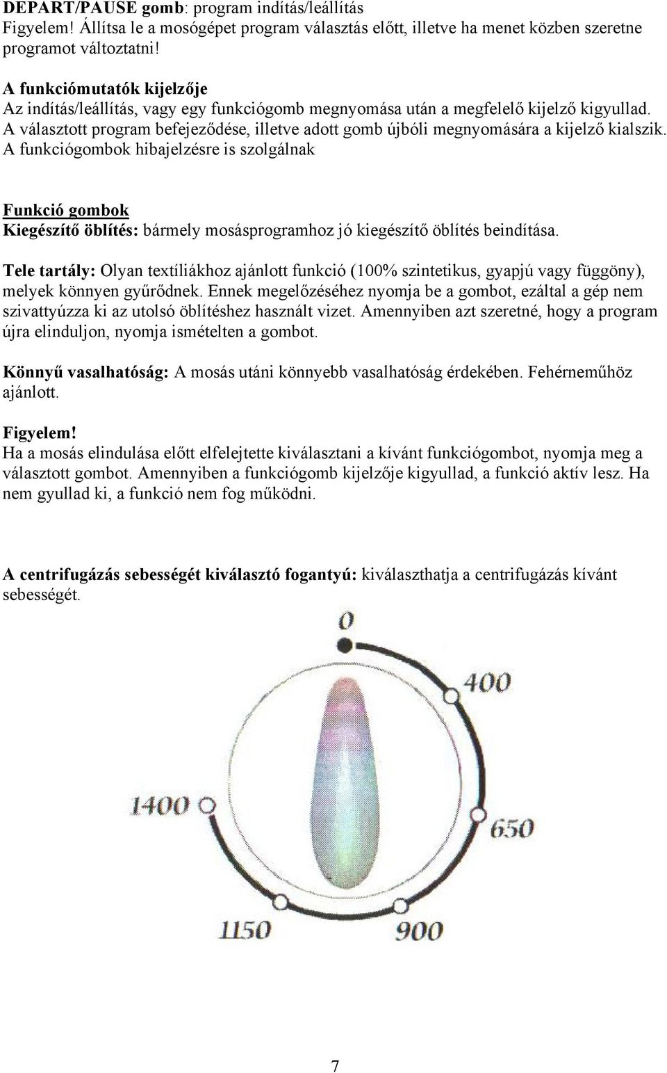 A választott program befejeződése, illetve adott gomb újbóli megnyomására a kijelző kialszik.