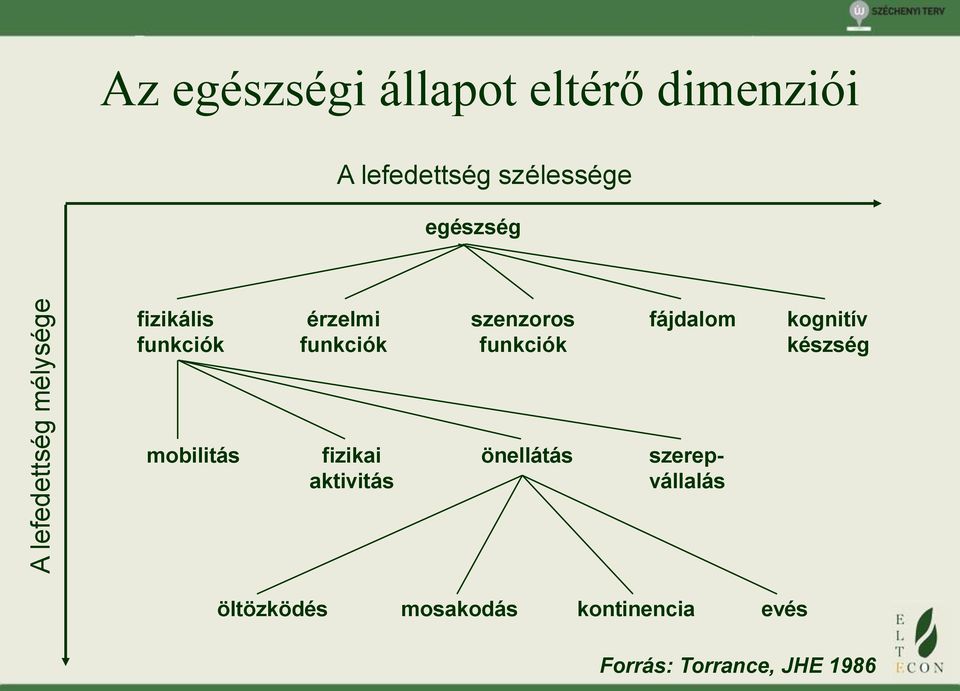 szenzoros funkciók fájdalom kognitív készség mobilitás fizikai aktivitás