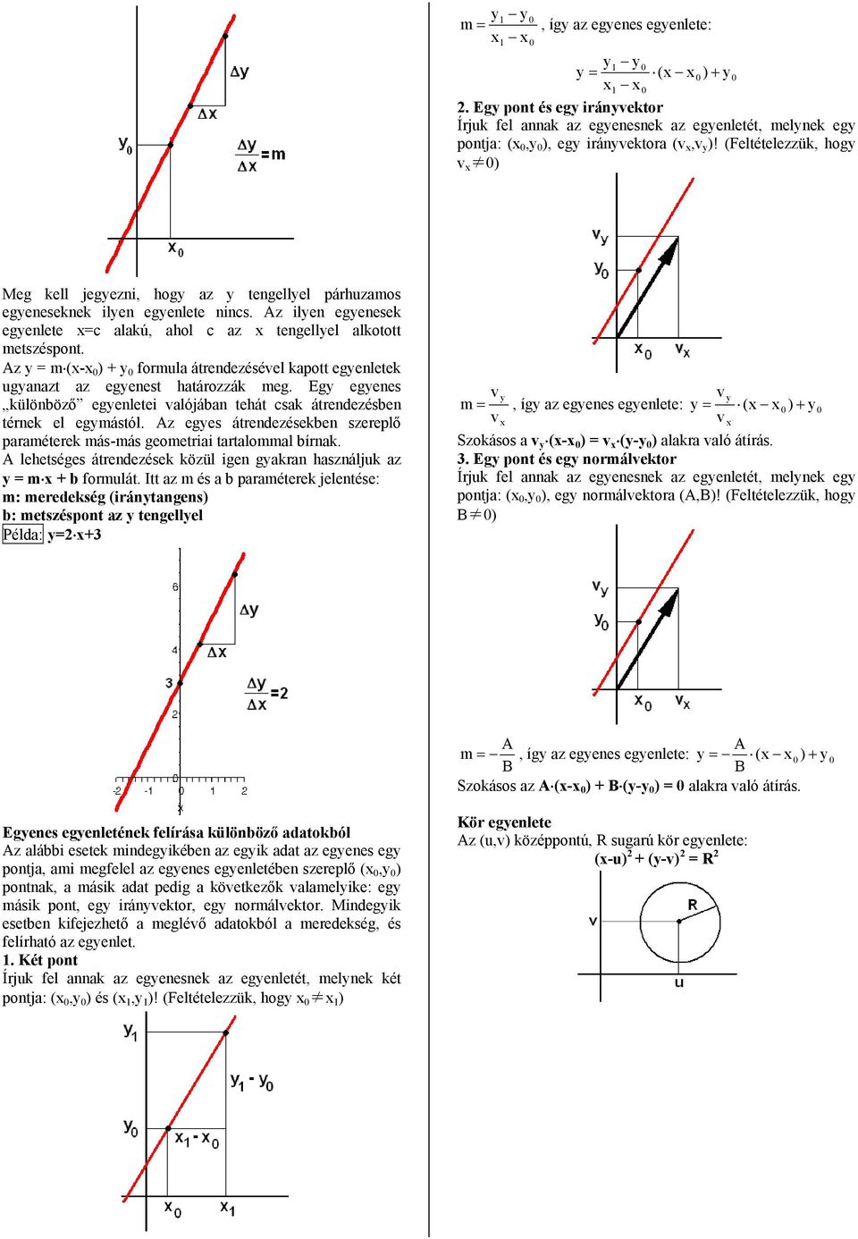 Az m (- ) + formula átredezéséel kaott egeletek ugaazt az egeest határozzák meg. Eg egees külöböző egeletei alójába tehát csak átredezésbe térek el egmástól.