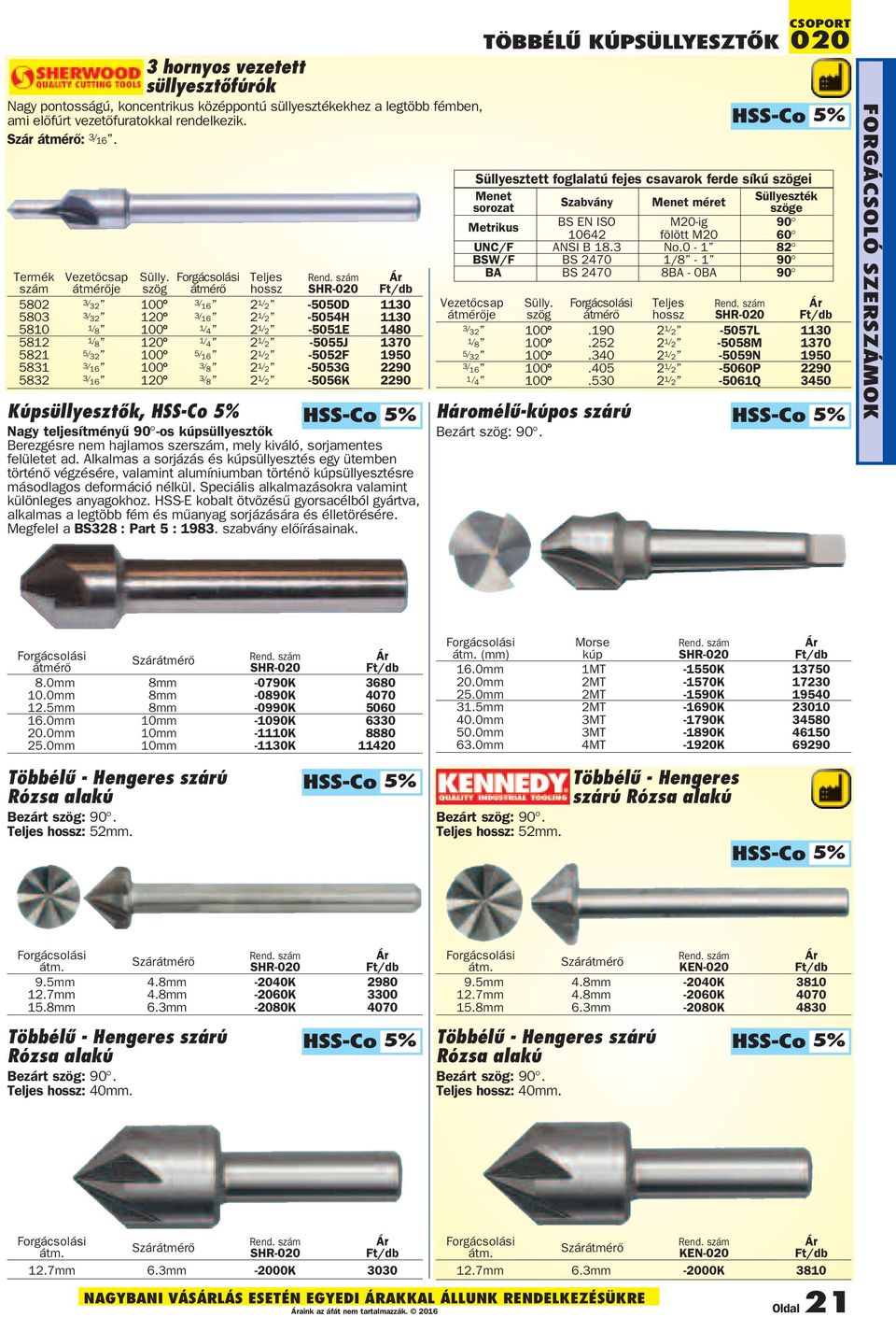 Forgácsolási szög átmérő SHR-020 5802 3/ 32 100 3/ 16 2 1/ 2-5050D 1130 5803 3/ 32 120 3/ 16 2 1/ 2-5054H 1130 5810 1/ 8 100 1/ 4 2 1/ 2-5051E 1480 5812 1/ 8 120 1/ 4 2 1/ 2-5055J 1370 5821 5/ 32 100