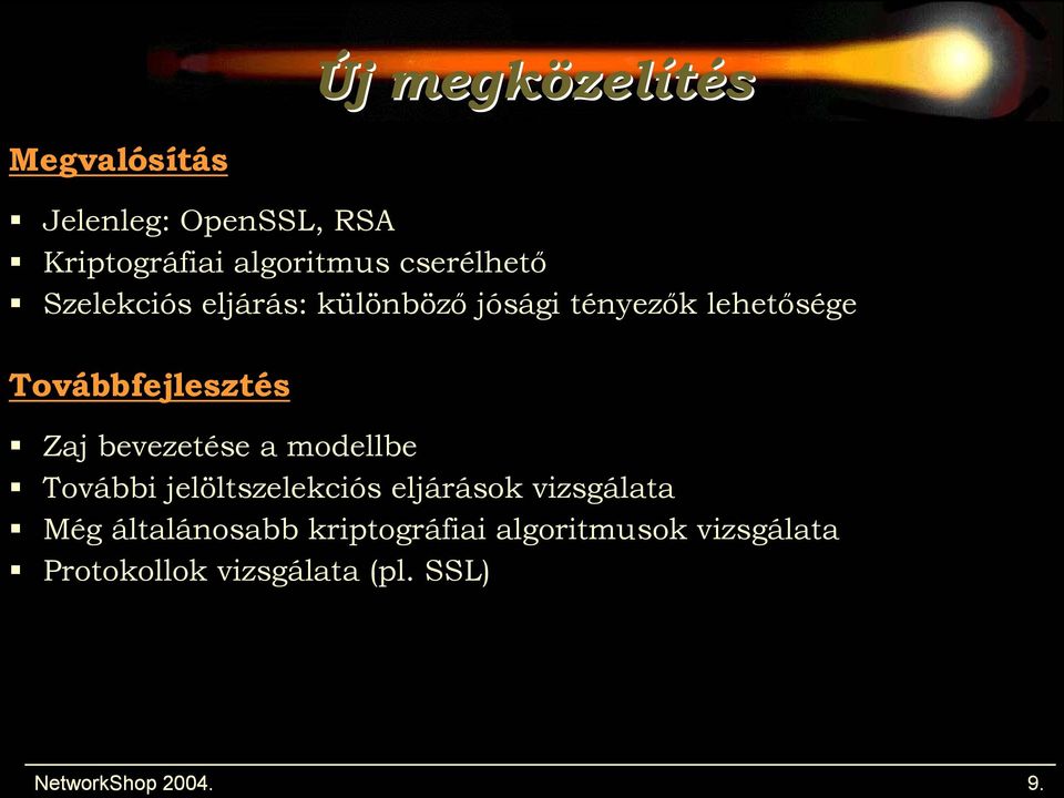 Zaj bevezetése a modellbe További jelöltszelekciós eljárások vizsgálata Még