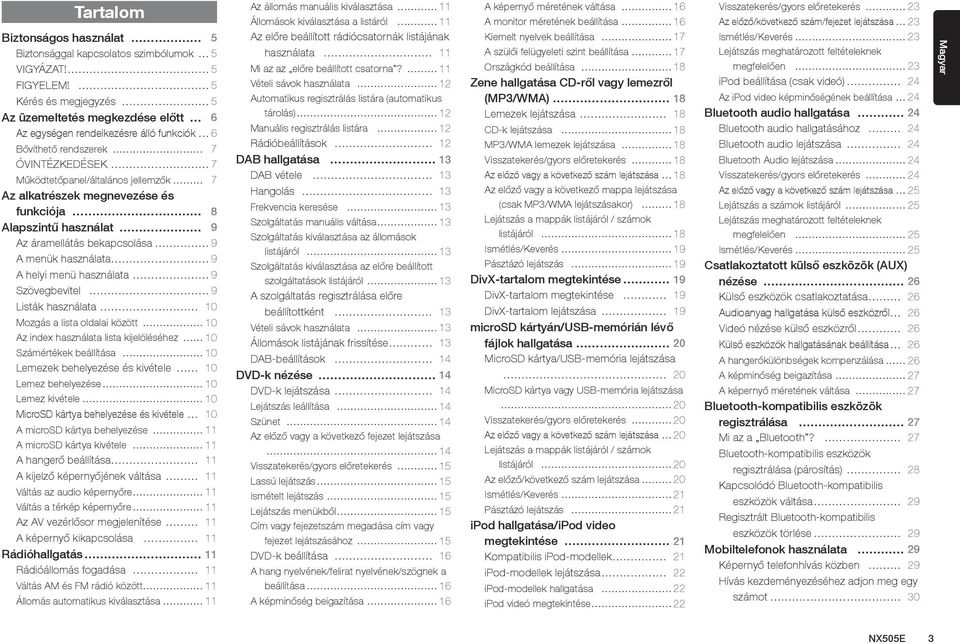 megnevezése és funkciója 8 Alapszintű használat 9 Az áramellátás bekapcsolása 9 A menük használata 9 A helyi menü használata 9 Szövegbevitel 9 Listák használata 10 Mozgás a lista oldalai között 10 Az