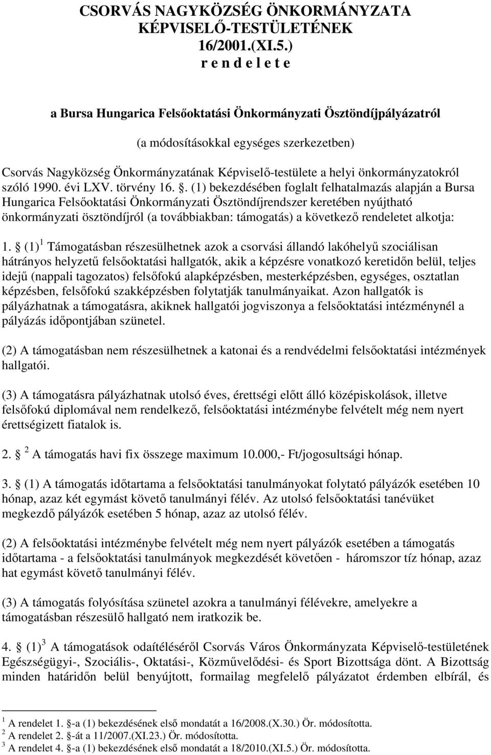 önkormányzatokról szóló 1990. évi LXV. törvény 16.