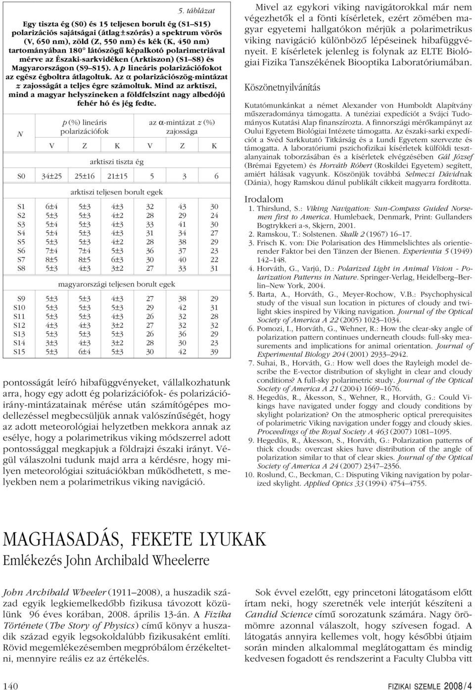 Az α plarizációszög-mintázat z zajsságát a teljes égre számltuk. Mind az arktiszi, mind a magyar helyszíneken a földfelszínt nagy albedójú fehér hó és jég fedte.