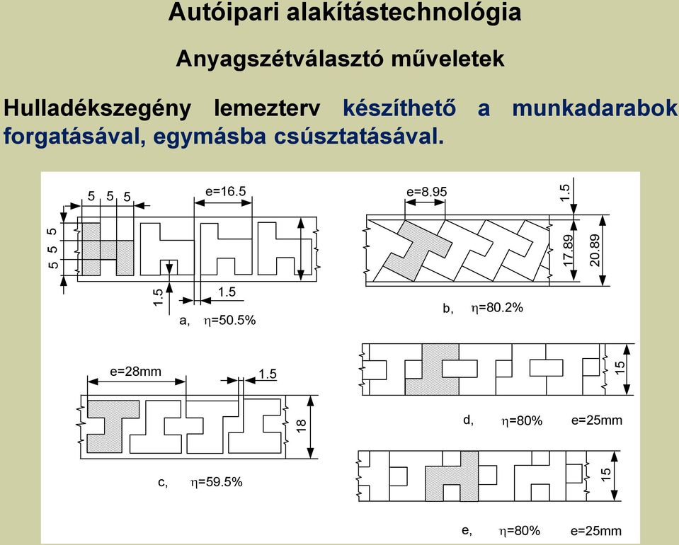 csúsztatásával. 5 5 5 e=16.5 e=8.95 5 5 5 17.89 20.89 1.5 1.5 a, 1.