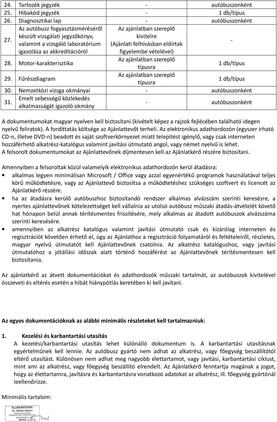 figyelembe vételével) 28. Motor-karakterisztika Az ajánlatban szereplő típusra 1 db/típus 29. Fűrészdiagram Az ajánlatban szereplő típusra 1 db/típus 30.