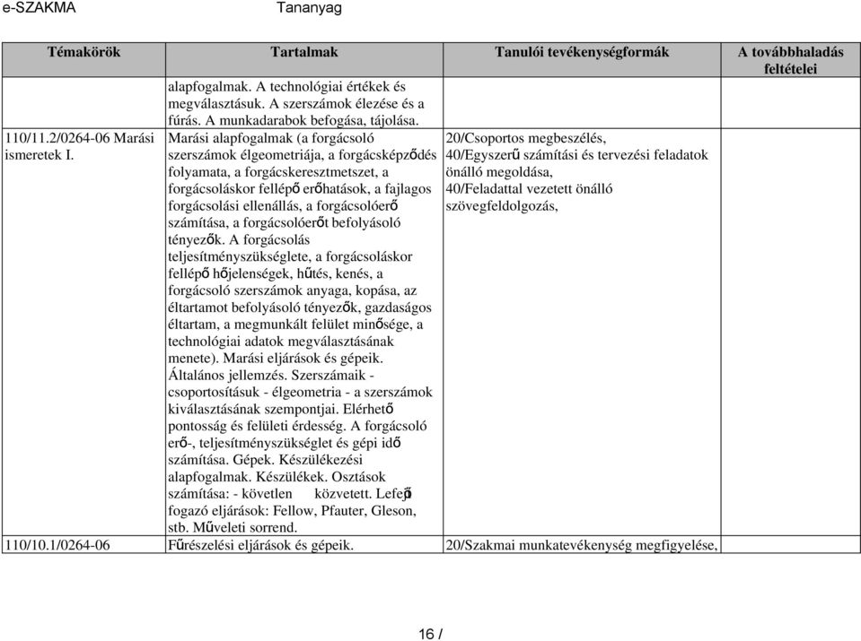 forgácsolóerő számítása, a forgácsolóerő t befolyásoló tényező k.