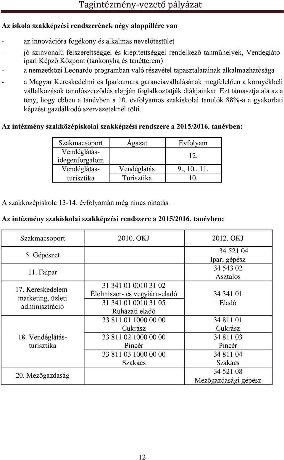 megfelelően a környékbeli vállalkozások tanulószerződés alapján foglalkoztatják diákjainkat. Ezt támasztja alá az a tény, hogy ebben a tanévben a 10.