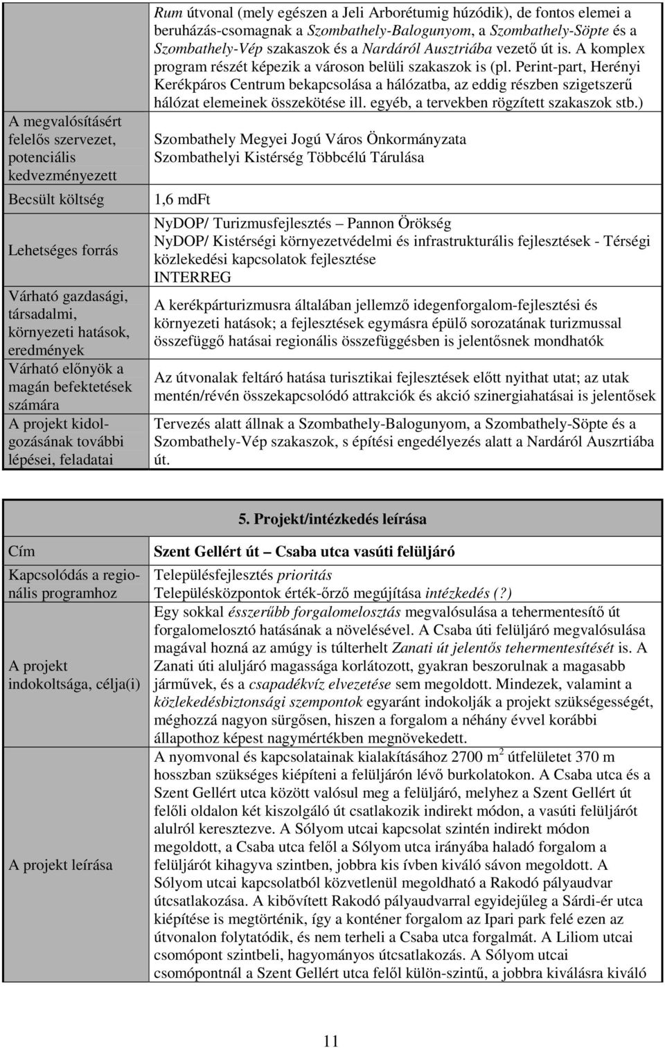 Perint-part, Herényi Kerékpáros Centrum bekapcsolása a hálózatba, az eddig részben szigetszerő hálózat elemeinek összekötése ill. egyéb, a tervekben rögzített szakaszok stb.