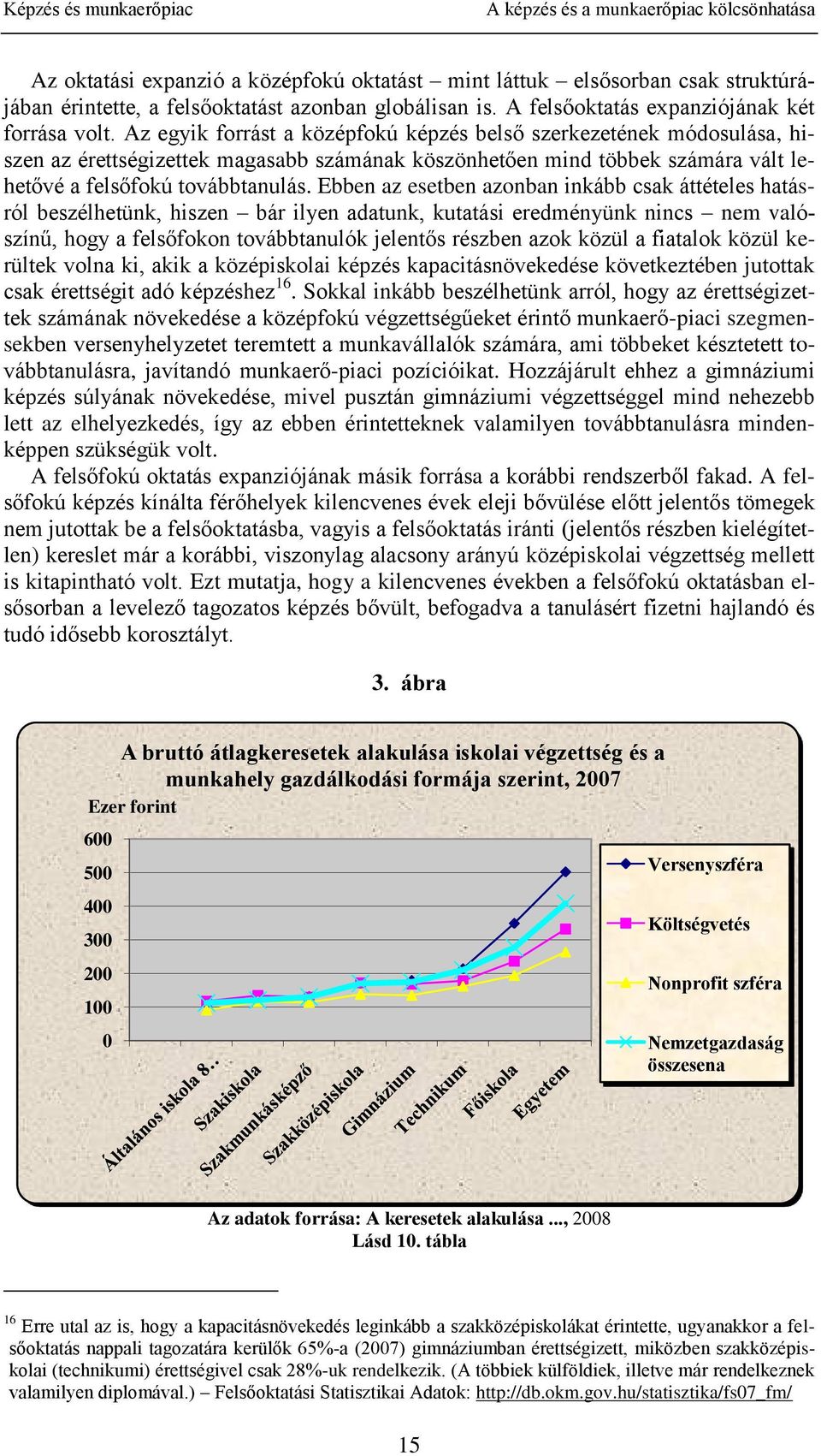 Az egyik forrást a középfokú képzés belső szerkezetének módosulása, hiszen az érettségizettek magasabb számának köszönhetően mind többek számára vált lehetővé a felsőfokú továbbtanulás.