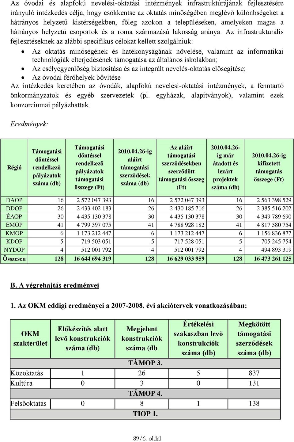 Az infrastrukturális fejlesztéseknek az alábbi specifikus célokat kellett szolgálniuk: Az oktatás minőségének és hatékonyságának növelése, valamint az informatikai technológiák elterjedésének