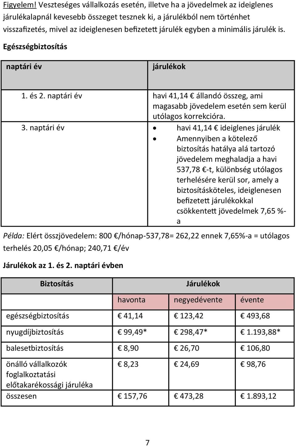 egyben a minimális járulék is. Egészségbiztosítás naptári év járulékok 1. és 2. naptári év havi 41,14 állandó összeg, ami magasabb jövedelem esetén sem kerül utólagos korrekcióra. 3.