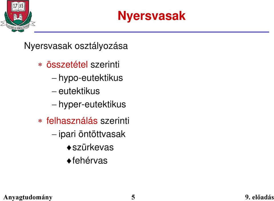 eutektikus hyper-eutektikus