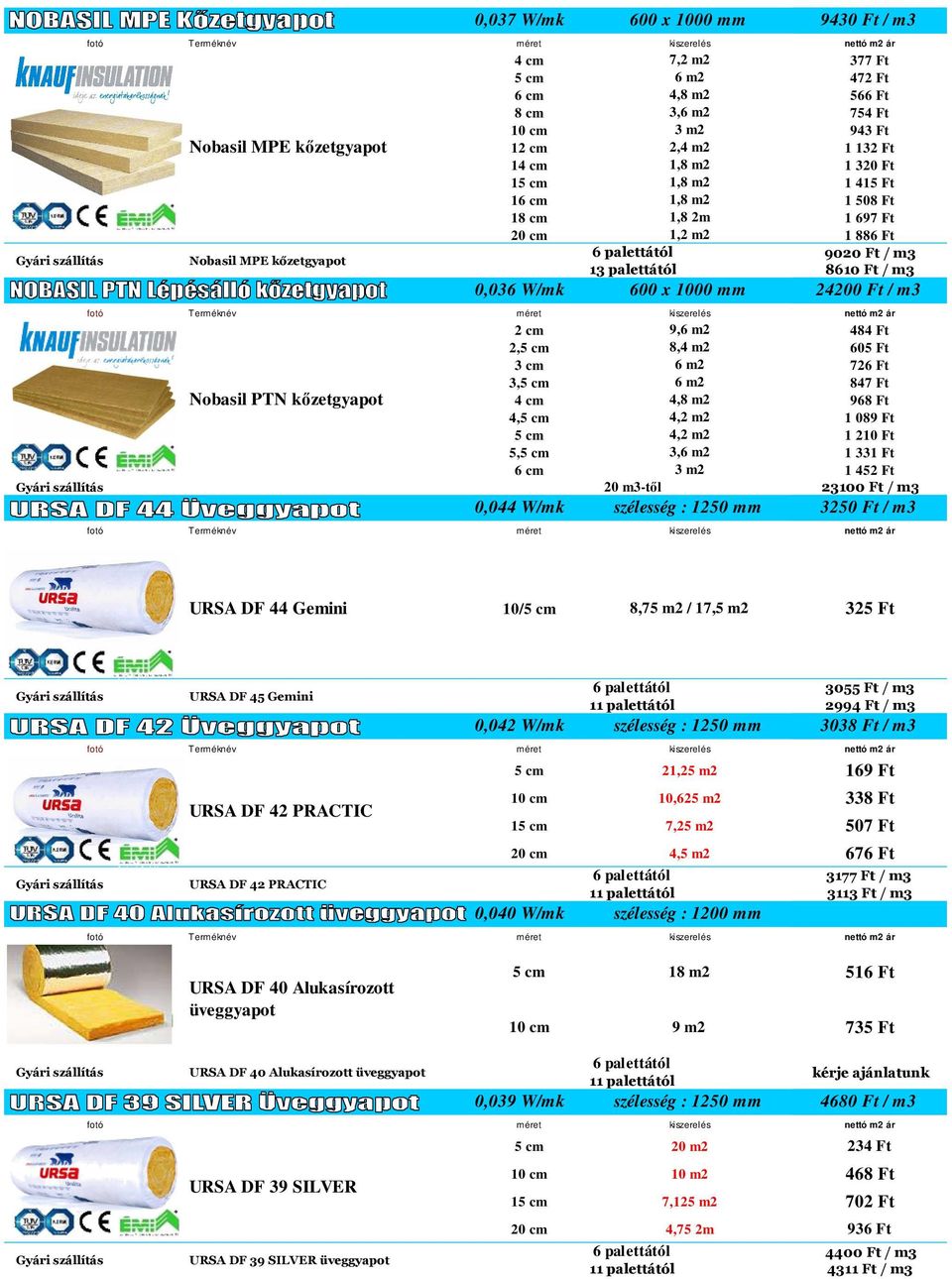 PTN kızetgyapot 2 cm 9,6 m2 484 Ft 2,5 cm 8,4 m2 605 Ft 3 cm 6 m2 726 Ft 3,5 cm 6 m2 847 Ft 4 cm 4,8 m2 968 Ft 4,5 cm 4,2 m2 1 089 Ft 5 cm 4,2 m2 1 210 Ft 5,5 cm 3,6 m2 1 331 Ft 6 cm 3 m2 1 452 Ft 20