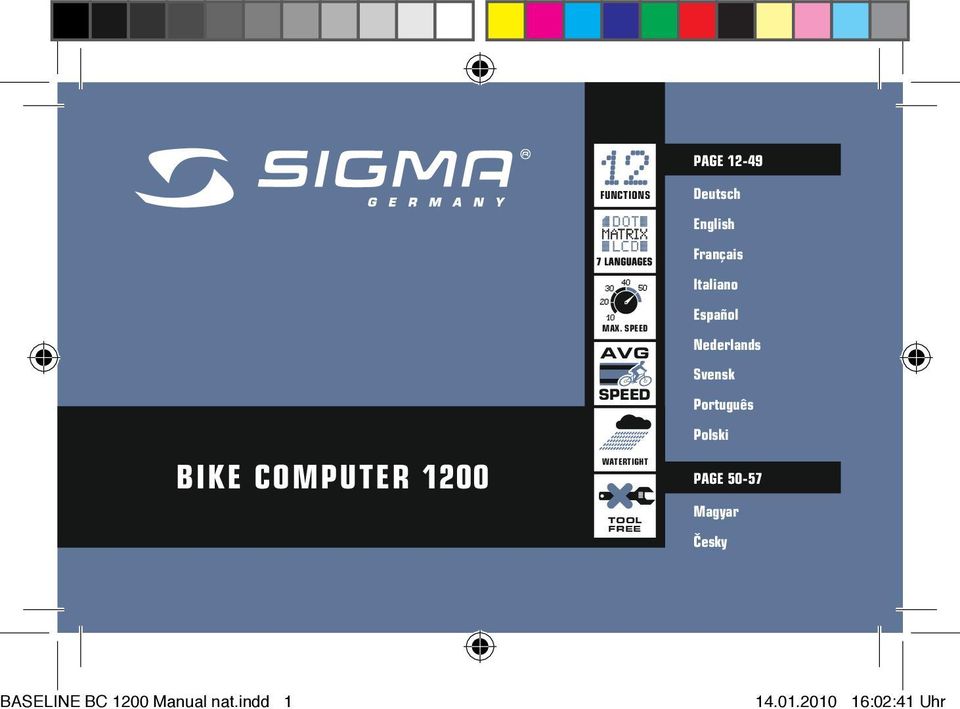 Bike Computer 1200 BASELINE BC 1200 Manual nat.