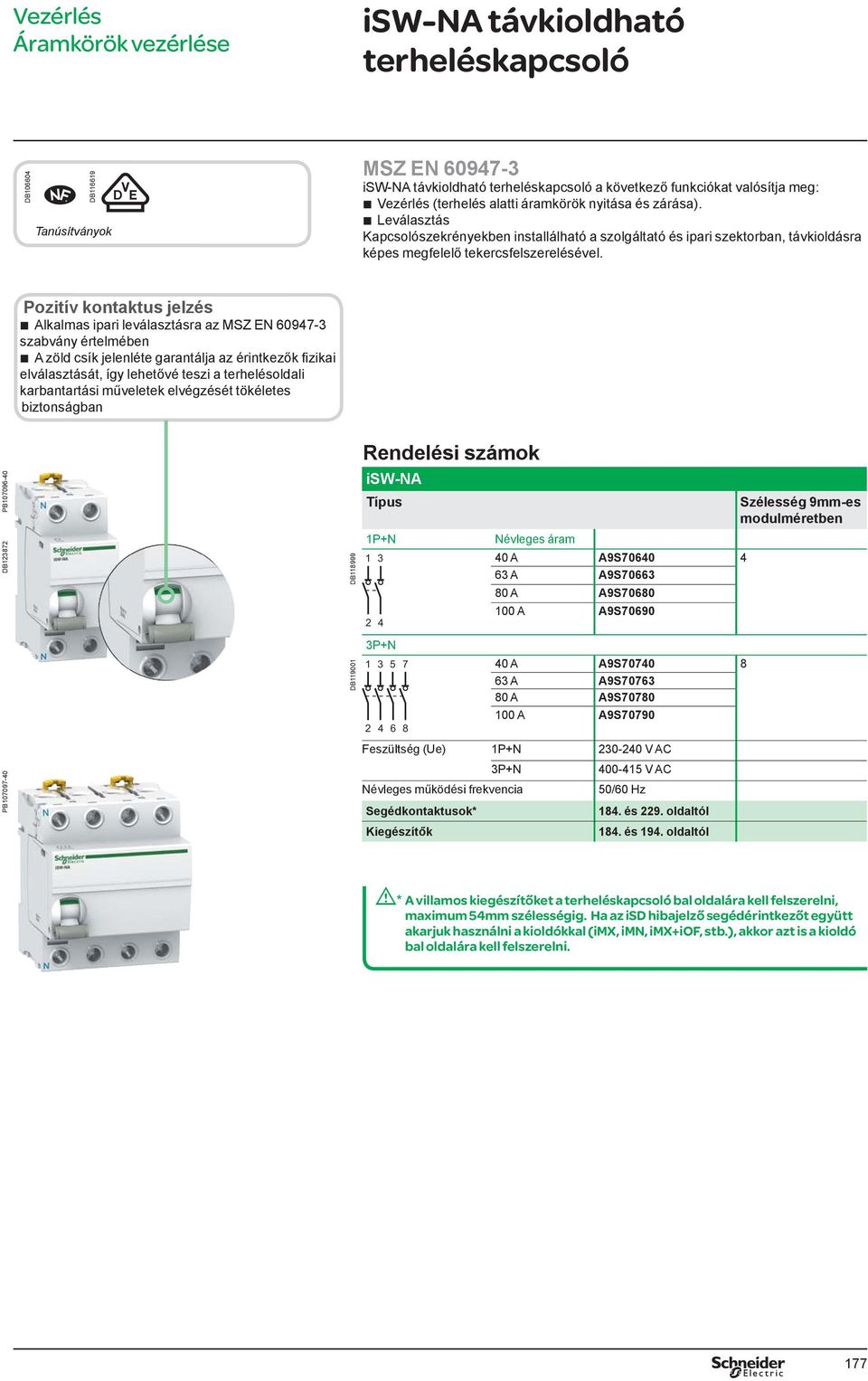 isw kapcsolók isw vezérlőkapcsolók (20, 32 A) MSZ EN Rendelési számok isw  vezérlőkapcsolók (20, 32 A) Névleges áram (In) DB DB PDF Ingyenes letöltés