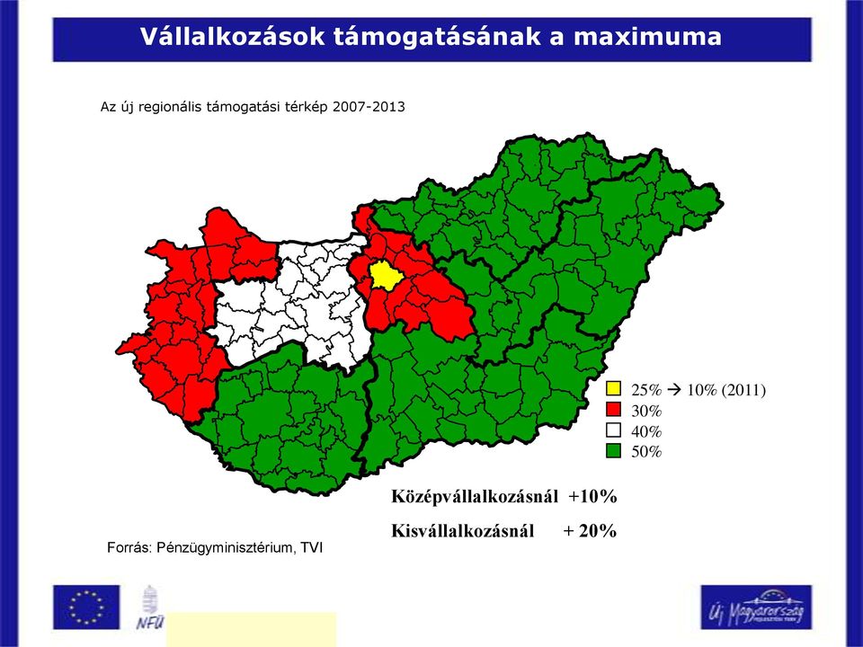 (2011) 30% 40% 50% Középvállalkozásnál +10%