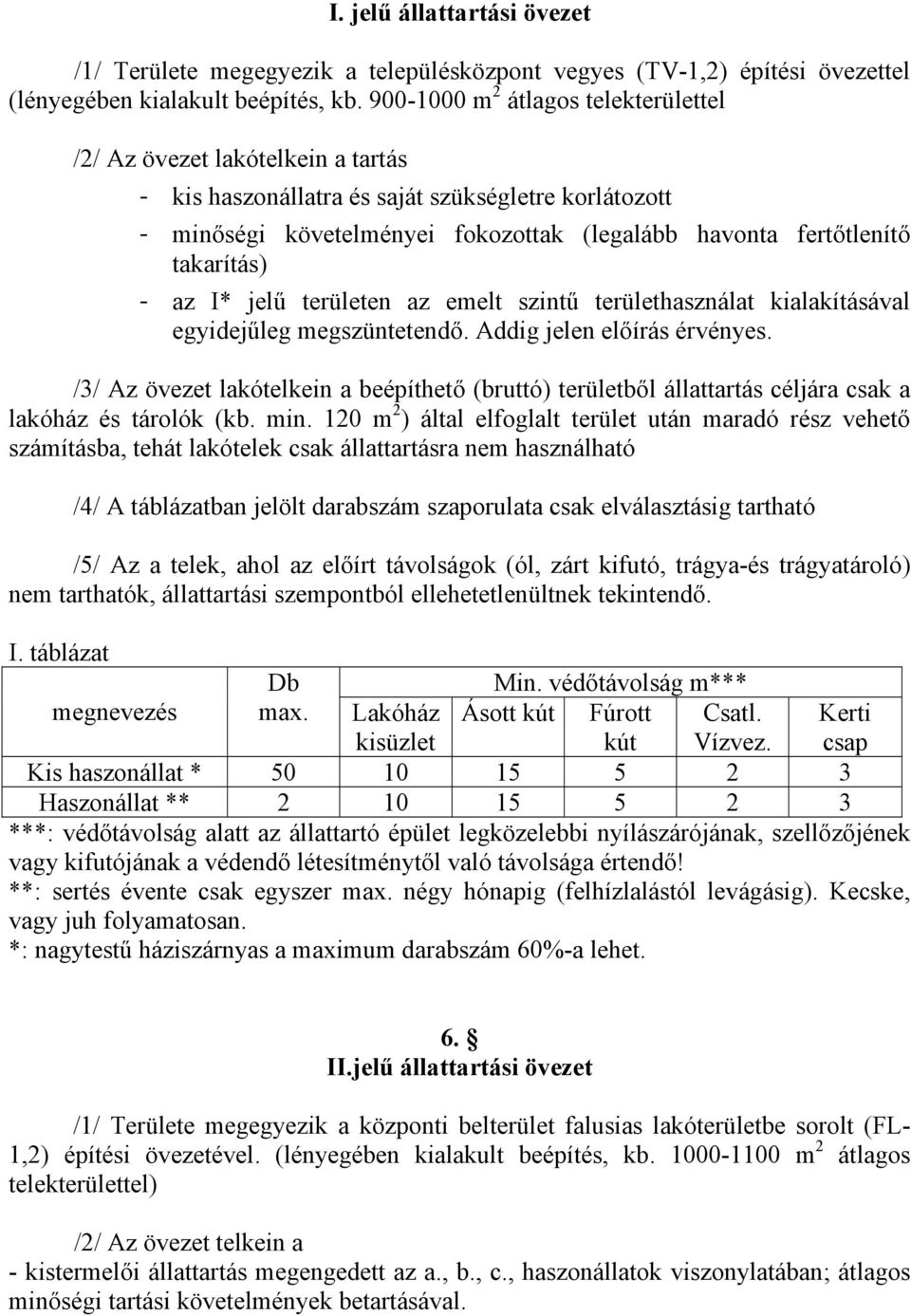 takarítás) - az I* jelű területen az emelt szintű területhasználat kialakításával egyidejűleg megszüntetendő. Addig jelen előírás érvényes.