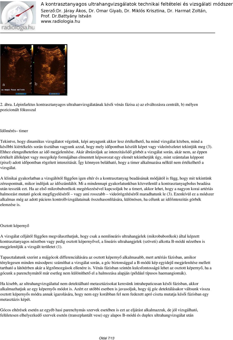 anyagunk akkor lesz értékelhető, ha mind vizsgálat közben, mind a későbbi kiértékelés során tisztában vagyunk azzal, hogy mely időpontban készült képet vagy videórészletet tekintjük meg (3).