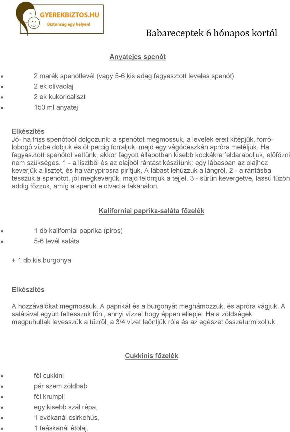 Babareceptek 6 hónapos kortól - PDF Free Download