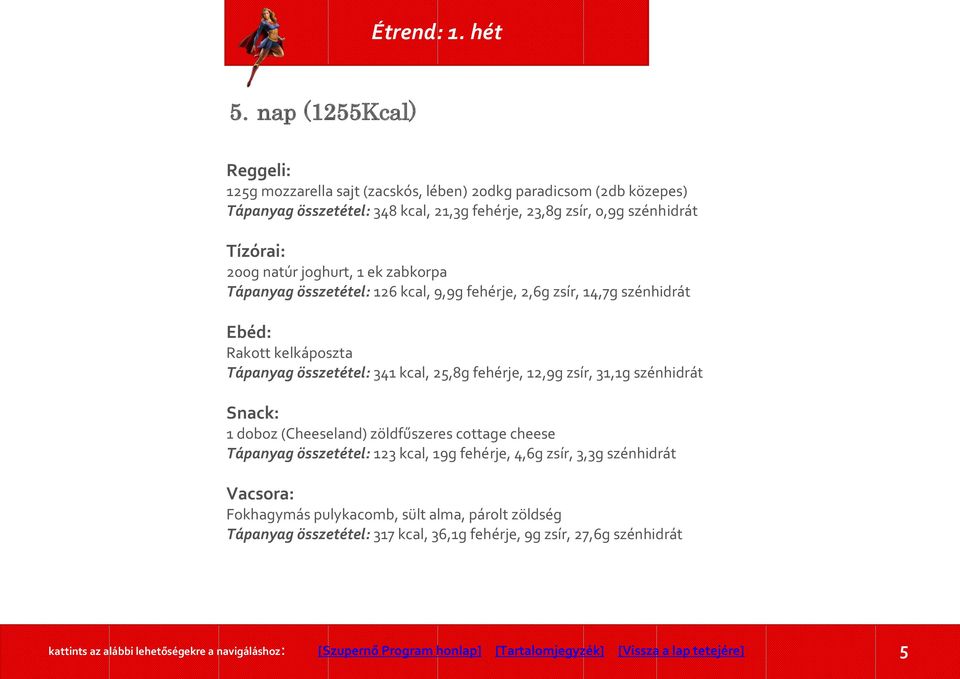 Tápanyag összetétel: 123 kcal, 19g fehérje, 4,6g zsír, 3,3g szénhidrát Fokhagymás pulykacomb, sült alma, párolt zöldség Tápanyag összetétel: 317 kcal,